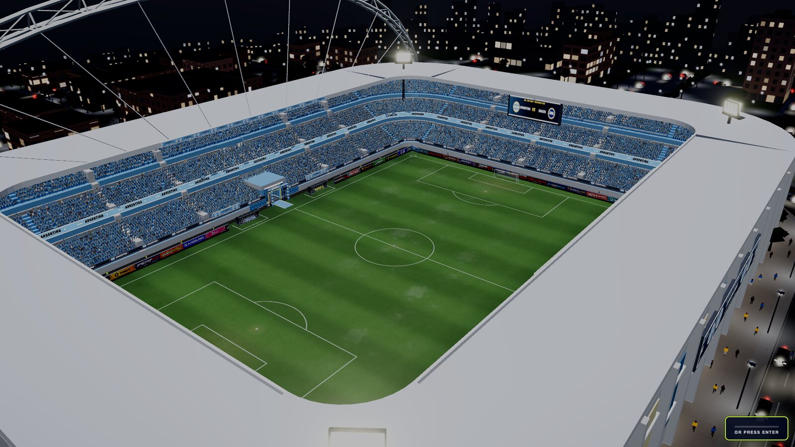 International Cup: night aerial view of the stadium
