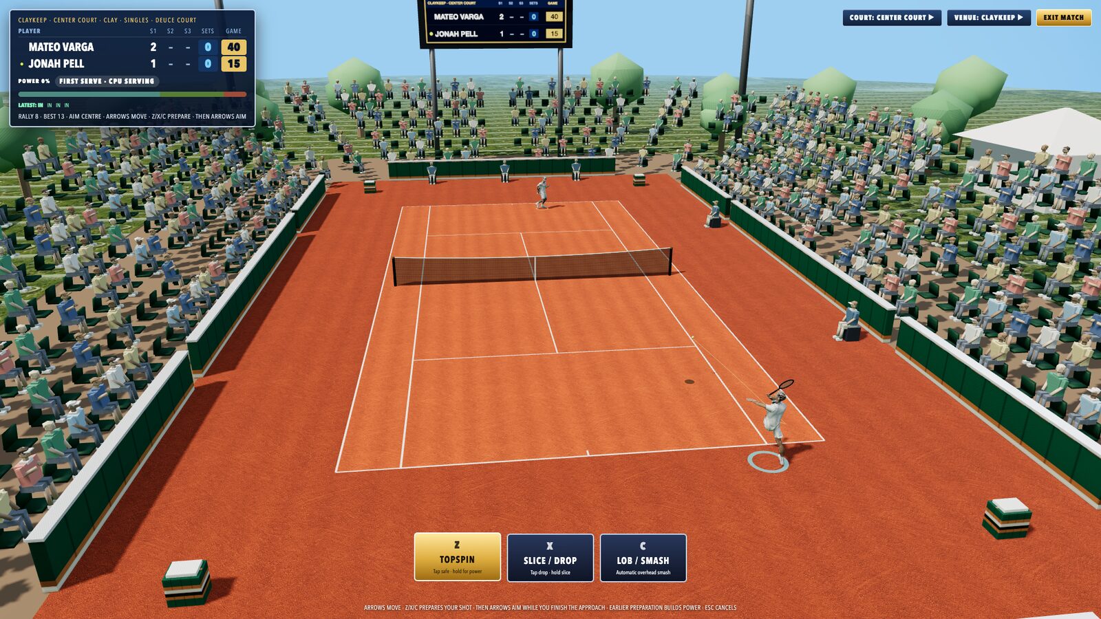 Tennis game screenshot