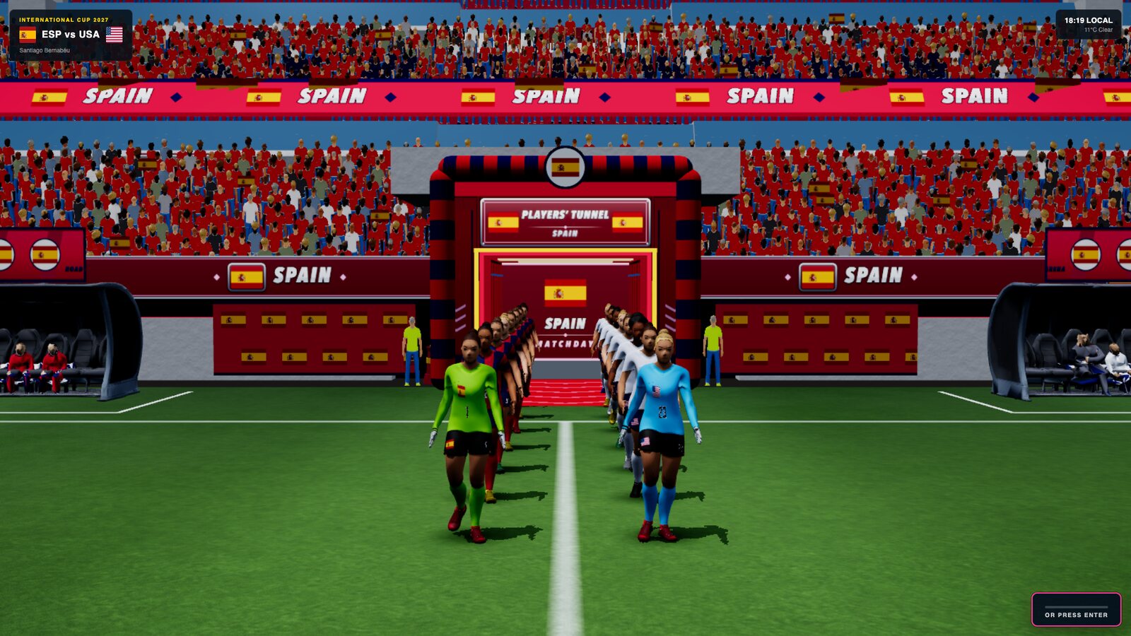 Women's International Cup tunnel